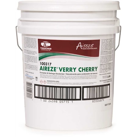 5 Gal. Verry Cherry Liquid Dumpster And Garbage Deodorizer, 5PK